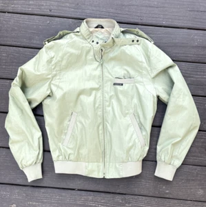 Vintage 90s Members Only Bomber Jacket Mens Size 40 Tan Racer Zip Classic - Picture 1 of 7