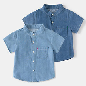 Summer Toddler Boys Girls Short Sleeve Solid T Shirt Tops Clothes