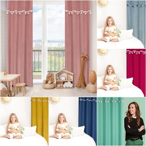 Vorhänge zum Kinderzimmer Kindervorhänge Gardinen Blau Rosa Mädchen Jungen - Bild 1 von 63