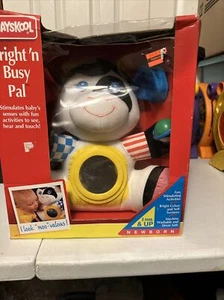 VINTAGE PLAYSKOOL BABY SOFT BRIGHT 'N BUSY PAL COW SENSORY STIMULATION TOY - Picture 1 of 5