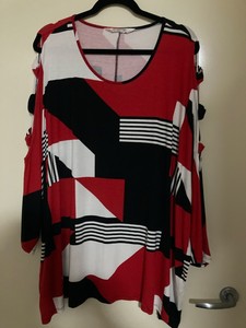 red cold shoulder top plus size