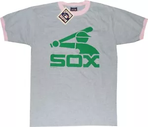 Camiseta majestuosa de los Medias Blancas de Chicago Throwback gris Ringer Nuevas etiquetas - Imagen 1 de 3