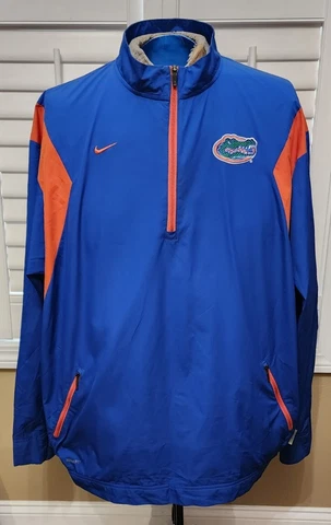 Nike Florida Gators 1/4 Zip Jacket Nike Fit Storm Sz XL Blue Orange Windbreaker Cover