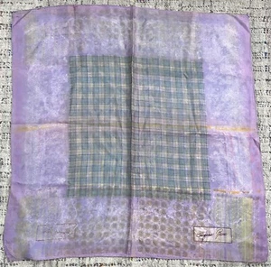 Vintage Scarf Purple Plaid Tie Dyed - Picture 1 of 3