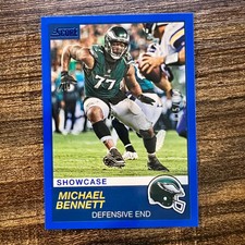 2019 Score Michael Bennett Showcase Blue #015/100 Philadelphia Eagles #189