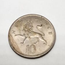 1968 Ten New Pence England United Kingdom British Coin 