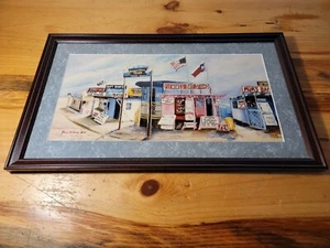 JEAN HOLLOWAY "FLEMING'S BAIT STAND" TEXAS ROCKPORT 25" X 15" SIGNED PRINT 28/50 - Picture 1 of 12