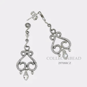 Authentic Pandora Sterling Silver Swirling Chandeliers CZ Drop Earrings 297088CZ - Picture 1 of 1