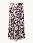 M&S Animal Print Tie Pleated Skirt Size 18 Long
