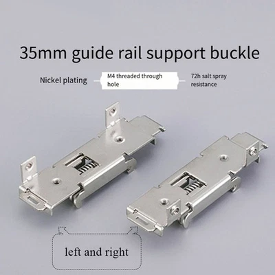 35mm Buckle Steel Plate Nickel-plated Mounting Bracket 5pcs DIN Rail Bracket ↷ - Image 1 of 4