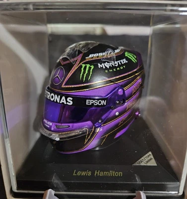 2020 Spark Lewis Hamilton 1:5 Scale Mini Helmet Abu Dahbi - Image 1 of 4
