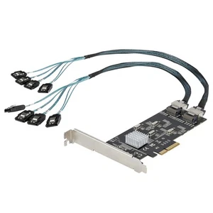 Startech 8 Port SATA PCIe Card - PCI Express 6Gbps SATA Expansion Adapter Card w - Picture 1 of 1