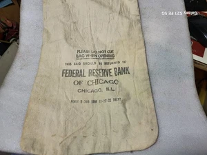 Vintage 1972 Federal Reserve Canvas Money Bag 181/2" X9 1/2" - Picture 1 of 5