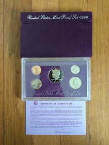 Set prova monete Stati Uniti Stati Uniti 1990 nuovo con custodia non circolato - Foto 1 di 2