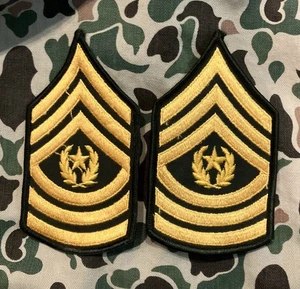 OBSOLETE Pair US Army  CSM (E-9) Shoulder Rank Class A - Picture 1 of 2