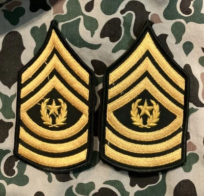 OBSOLETE Pair US Army  CSM (E-9) Shoulder Rank Class A - Image 1 of 2