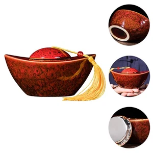 Lata de té de sellado portátil lingote bote de té para el hogar lata de té de cerámica - Imagen 1 de 12