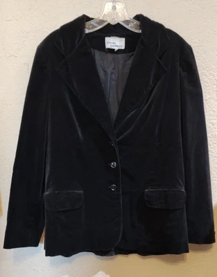 Brooks Additions Black Velvet  Blazer vintage 1970's SZ 13 Junior Union Label - Image 1 of 4