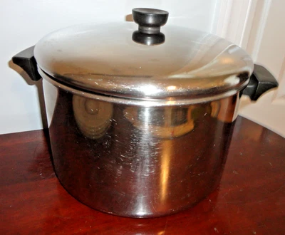 VINTAGE REVERWARE  88-A STAINLESS STEEL COOK POT DUTCH OVEN W LID 8 QT COOK POT - Image 1 of 4