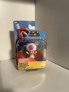 Super Mario Jakks World of Nintendo Brandneu 2,5 Seltene Purple Toad Figur - Bild 1 von 5
