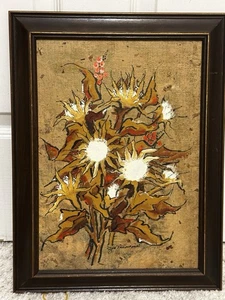 Signiertes Original Acryl Gemälde FELDDISTEL auf Maulbeerpapier Zoe Thompson - Bild 1 von 16