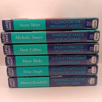 Mills & Boon Romance Books Bundle 6x Large Print Ex-Library Hardback - Image 1 of 4