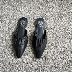 Scarpe basse VINCE CAMUTO donna nere in pelle pressen mules taglia 8 slip on NUOVE - Foto 1 di 8