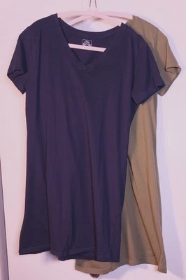 Sexy Basics 2 Vestido de Algodón Suave Cuello en V Prendas para Dormir Camisa Talla Grande Camiseta Cómoda Foto 1 de 4
