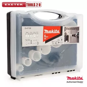 Makita 8 Piece Electricians Holesaw Set 20 25 32 40 51 65 + 2 Arbor + Case - Picture 1 of 2