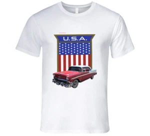 Camiseta Chevy Belair 1956 bandera estadounidense premium regalo - Imagen 1 de 4