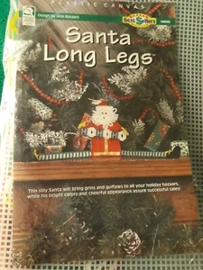 House of White Birches "Santa Long Legs" Plastic Canvas Kit NIP VTG - Picture 1 of 3