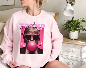 Donald Trump Sweatshirt, Election Trump 47 Shirt, Trump Pink Bubble Gum Tee Gift - Picture 1 of 5