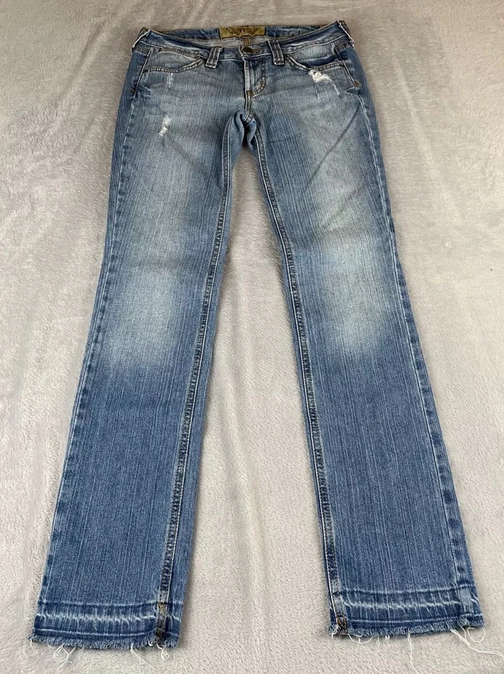 Hint Jeans juniors light wash blue distressed denim skinny leg jeans size 5 - Image 1 of 4