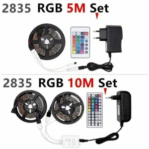 RGB LED Strip 2835 5M 10M DC12V LED Light Strip Flexible Tape +Controller+Adapte - Picture 1 of 11