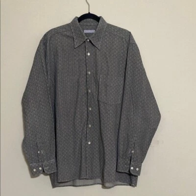 Martin Gordon Men's Gray Patterned Shirt corduroy L button up casual office Y2K - Image 1 of 4