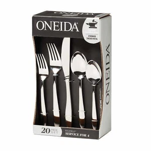 New Oneida Solefield 20-Piece Stainless Steel Silverware Set (Service for 4) - Picture 1 of 8