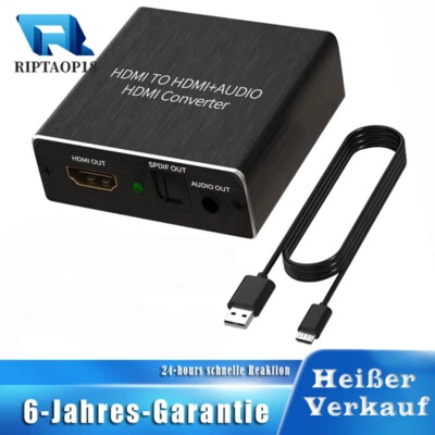 HDMI Audio Extractor 4K HDMI Optisch Splitter Adapter Toslink SPDIF 3,5mm Stereo - Bild 1 von 4