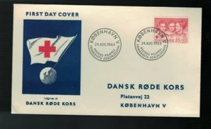 1964 Denmark -  Cover Red Cross Cachet  35 + 10 FDC - Picture 1 of 1