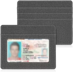 Slim Minimalist Wallet Credit Card Holder Card Cases w/ID Window for Men Women - Picture 1 of 36