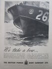 8/1945 Pub Bpb British Power Boat Craft Rescue Launches Original Ad