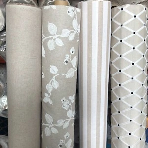 Cortina de algodón de 55" de ancho para muebles de tela de lino look natural mezcla - Imagen 1 de 21