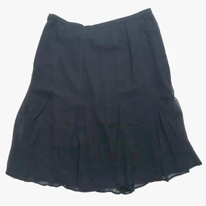 Vintage Y2K Black 100% Silk Low Rise Whimsy Goth Grunge Layered Flare Skirt XXL - Picture 1 of 20
