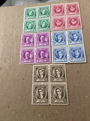 US STAMP Scott # 879-883-FAMOUS AMERICANS COMPOSERS 1940...Blocks Of 4 MNH - Image 1 of 2