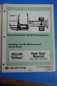 SULLAIR AIR COMPRESSOR 85 125 160 SULLIPAC SERVICE,MANUAL,PARTS,MAINTENANCE - Picture 1 of 4