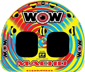 WOW Sports Macho 2 Person Inflatable Towable Tube for Boating Watersports - Picture 1 of 3