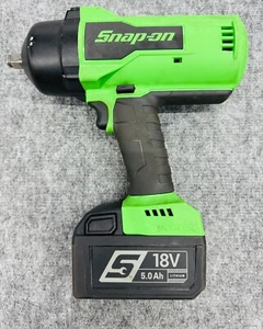 Snap On 18V Brushless 1/2" Impact Wrench W/ 5.0 Ah Battery CT9080 Green - Picture 1 of 8