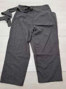 Ladies Office Workwear Trousers Size 14 W34 L24 Grey Zip Belt Elegant Smart - Picture 1 of 8