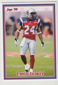 2008 Jogo CFL Randee Drew Card #96 Montreal Alouettes Northern Illinois