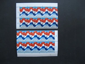 NETHERLANDS, 2x 1972 blok of 10, MNH, continuing design 400 years Dutch flag - Picture 1 of 1
