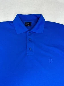 Old Skool Mens Polo Shirt XL Solid Blue Short Sleeve Size XL - Picture 1 of 8